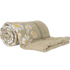 Édredon décoratif en coton motif marguerite