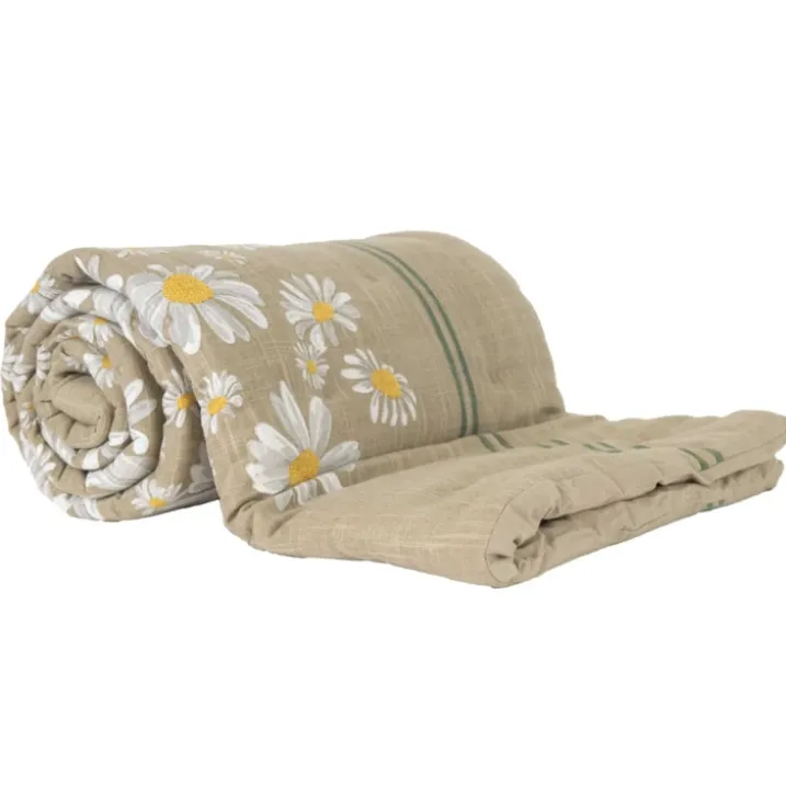 Édredon décoratif en coton motif marguerite