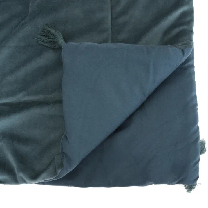 Édredon en velours et pompons