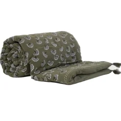 Édredon imprimé 100% coton avec pompon
