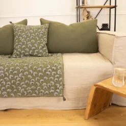 Édredon imprimé 100% coton avec pompon