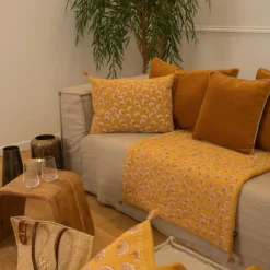 Édredon imprimé 100% coton avec pompon
