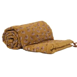 Édredon imprimé 100% coton avec pompon