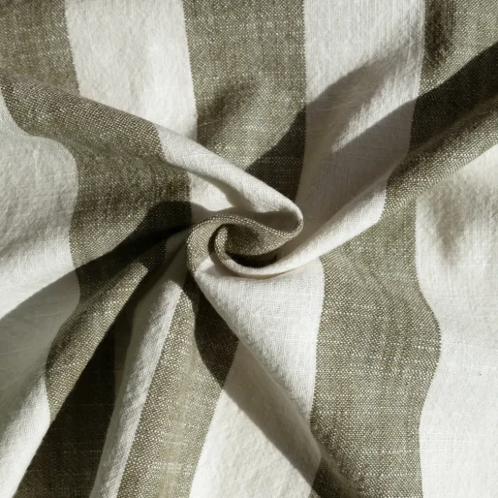 Édredon réversible coton flammé motifs rayures et vichy LOURMARIN