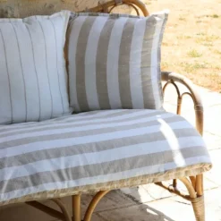 Édredon réversible coton flammé motifs rayures et vichy LOURMARIN