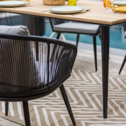 Duo de 2 fauteuils en résine tissée et cordes