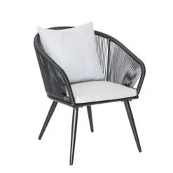Duo de 2 fauteuils en résine tissée et cordes