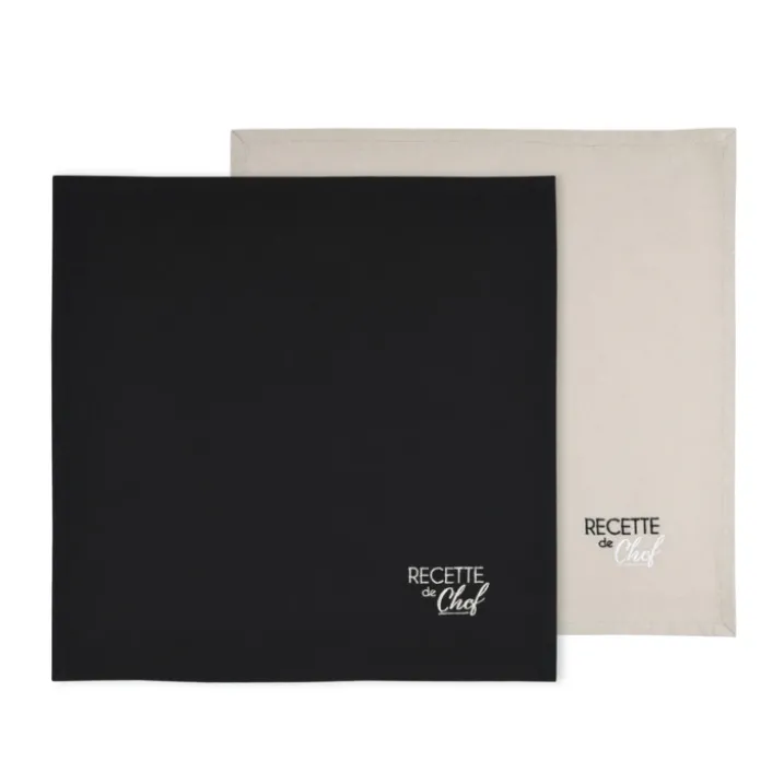 Duo de serviettes de tables bicolores