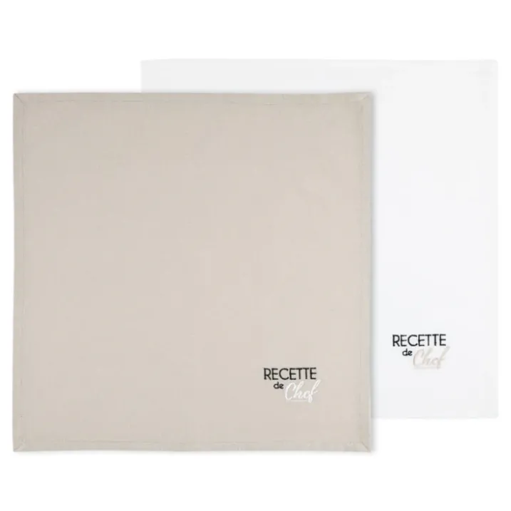Duo de serviettes de tables bicolores