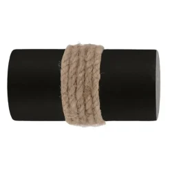 Embout de tringle cylindre en bois avec corde naturelle