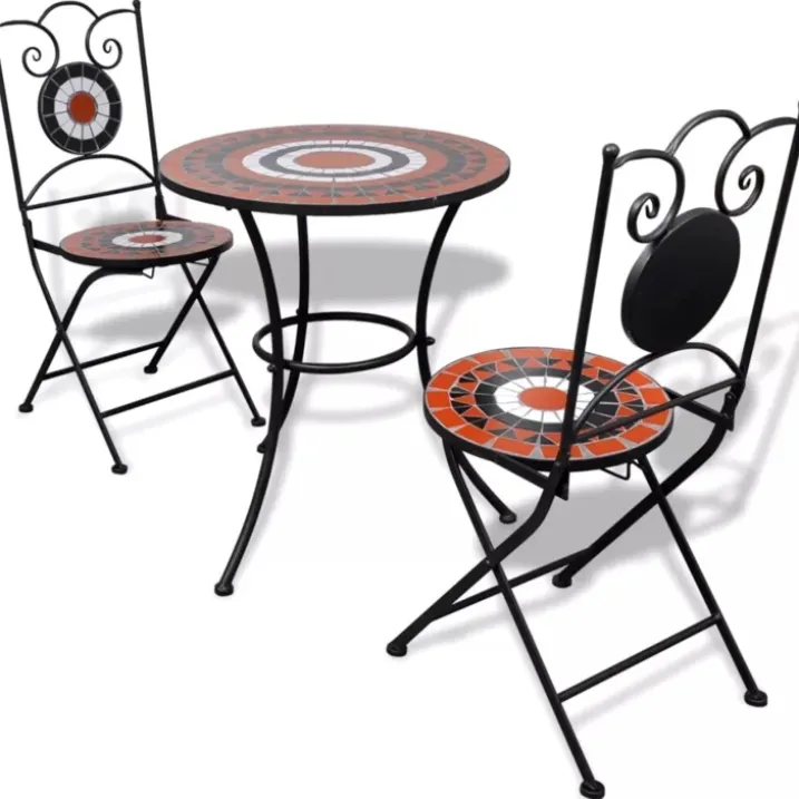Ensemble bistro 3 à carreaux en céramique