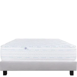 Ensemble literie mousse mémoire de forme 24 cm + sommier gris