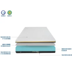 Ensemble matelas à mémoire de forme ferme + sommier en bois