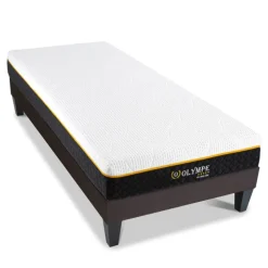 Ensemble matelas à mémoire de forme ferme + sommier en bois