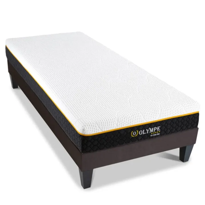Ensemble matelas à mémoire de forme ferme + sommier en bois