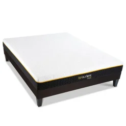 Ensemble matelas à mémoire de forme ferme + sommier en bois