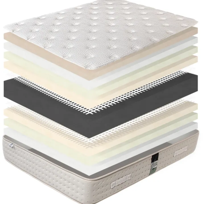 Ensemble matelas mousse 26 cm et sommier beige