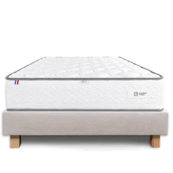 Ensemble matelas mousse 20 cm et sommier beige