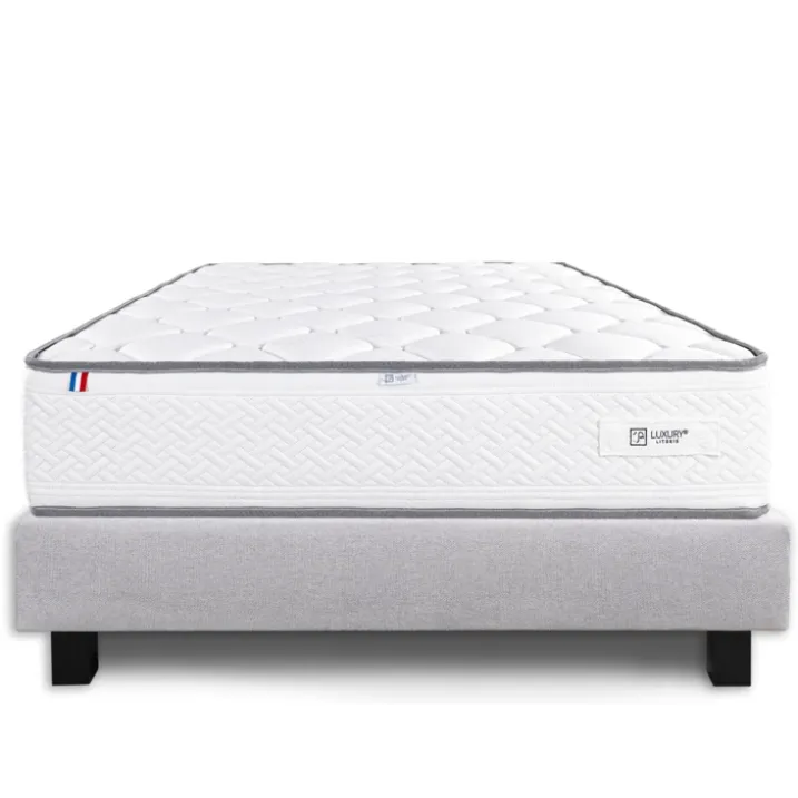 Ensemble matelas mousse 20 cm et sommier gris