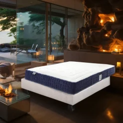 Ensemble matelas mousse 24 cm et sommier gris