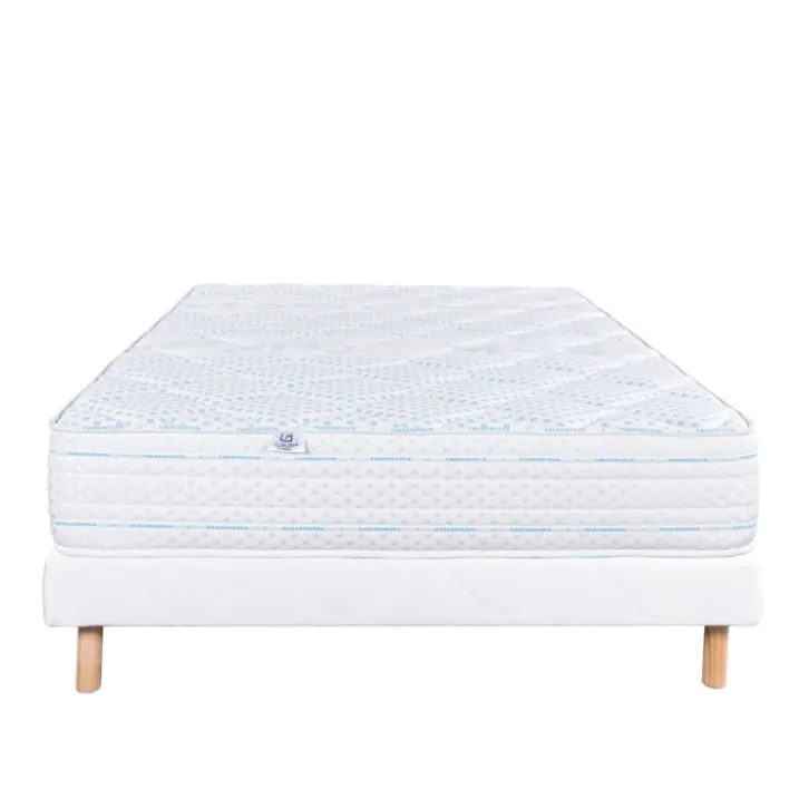 Ensemble matelas mousse ferme 24 cm et sommier blanc