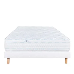 Ensemble matelas mousse ferme 24 cm et sommier blanc