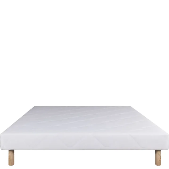 Ensemble matelas mousse ferme 24 cm et sommier blanc