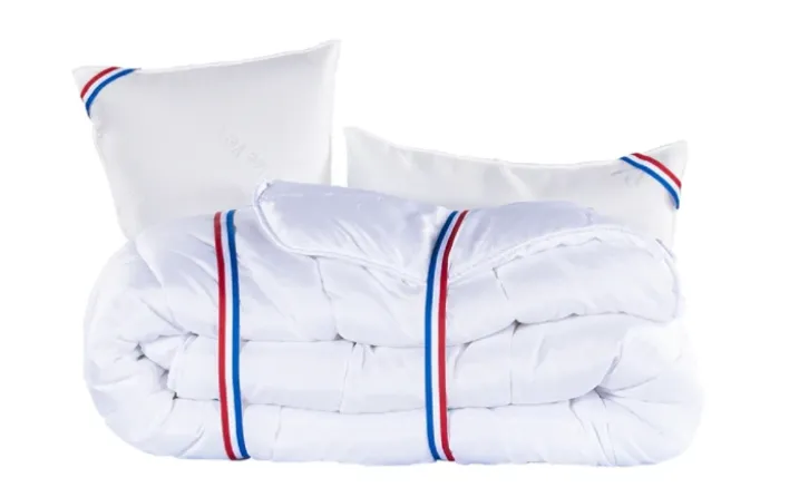 Ensemble Matelasépaisseur 24 cm, ferme, face été/hiver + sommier beige ep20cm + 2 oreillers + couette