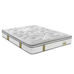 Ensemble matelas ressorts ensachés et sommier en bois