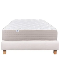 Ensemble matelas ressorts ensachés 26 cm et sommier beige