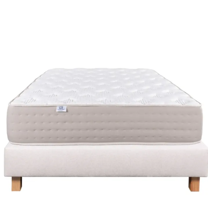 Ensemble matelas ressorts ensachés 26 cm et sommier beige