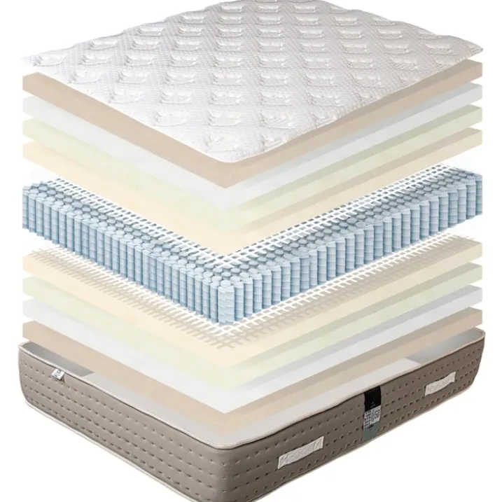 Ensemble matelas ressorts ensachés 26 cm et sommier beige
