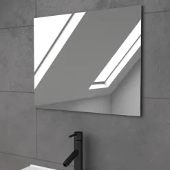 Ensemble meuble vasque + miroir finition bois
