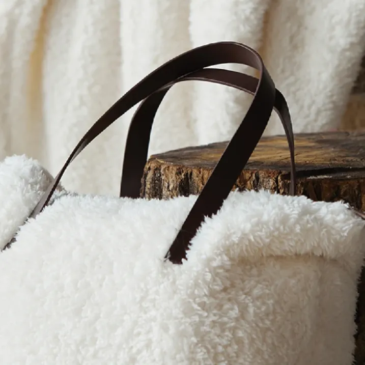 Ensemble plaid et sac Sherpa
