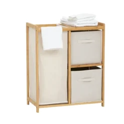 Etagère bambou panier à linge