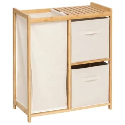Etagère bambou panier à linge