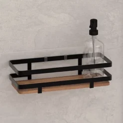 Etagère de douche sans perçage en bois