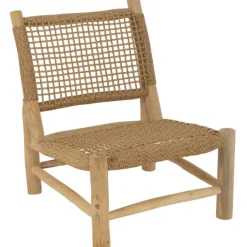 Fauteuil bas en bois et tressage