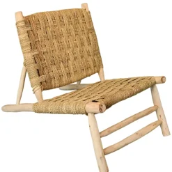Fauteuil bois organique Japandi
