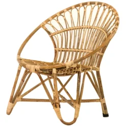Fauteuil de jardin rond en rotin tressé