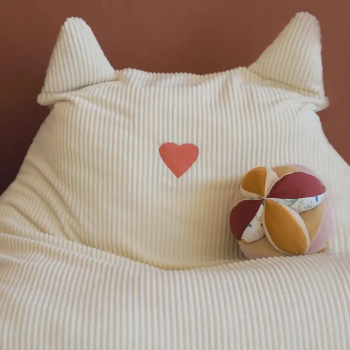 Fauteuil enfant en velours avec oreilles de félin