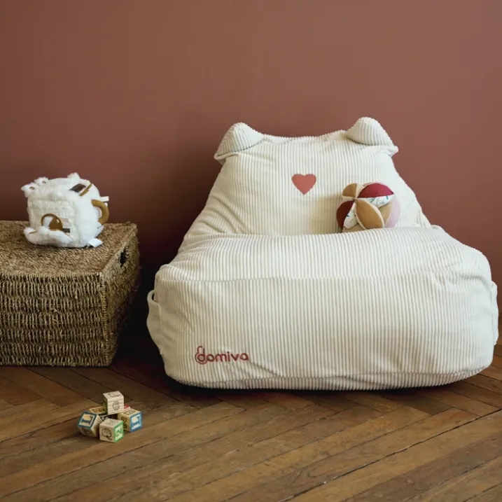 Fauteuil enfant en velours avec oreilles de félin