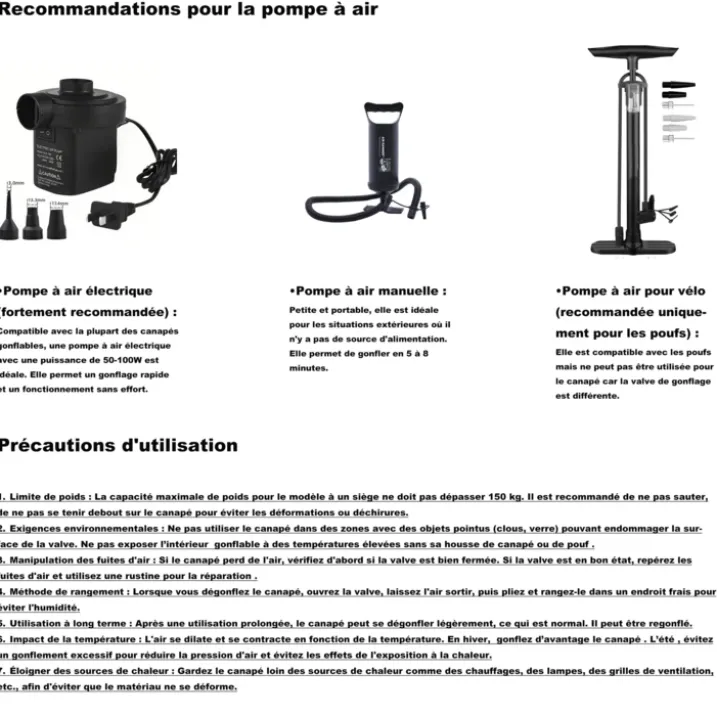 Fauteuil gonflable modulable avec accoudoirs pour extérieur FORMENTERA