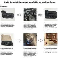 Fauteuil gonflable modulable avec accoudoirs pour extérieur FORMENTERA