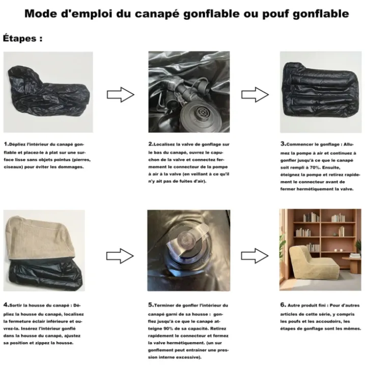 Fauteuil gonflable modulable avec accoudoirs pour extérieur FORMENTERA