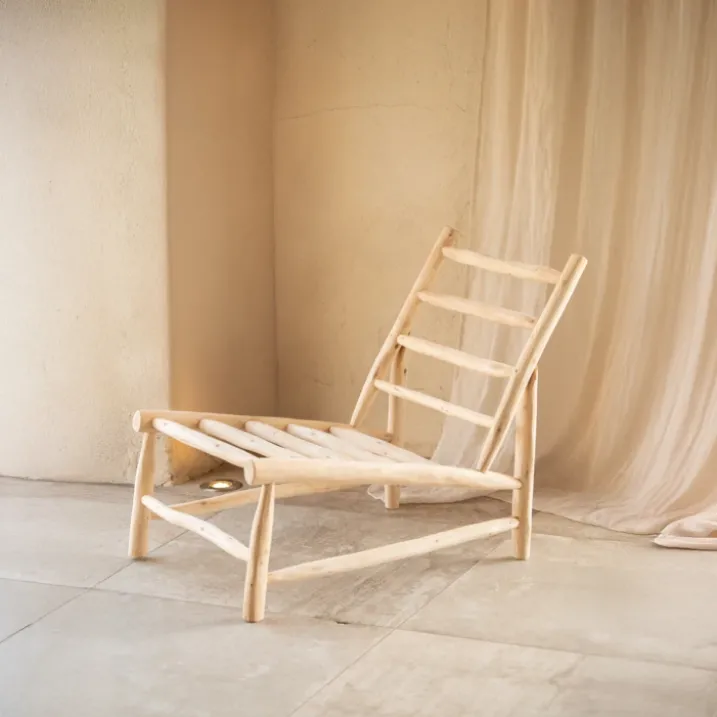 Fauteuil lounge bois organique