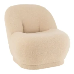 Fauteuil moelleux velours effet bouclette
