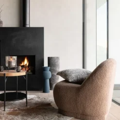 Fauteuil moelleux velours effet bouclette