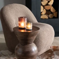 Fauteuil moelleux velours effet bouclette