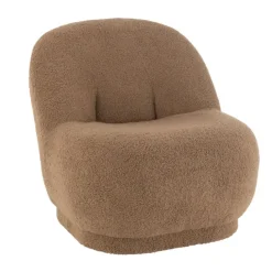 Fauteuil moelleux velours effet bouclette